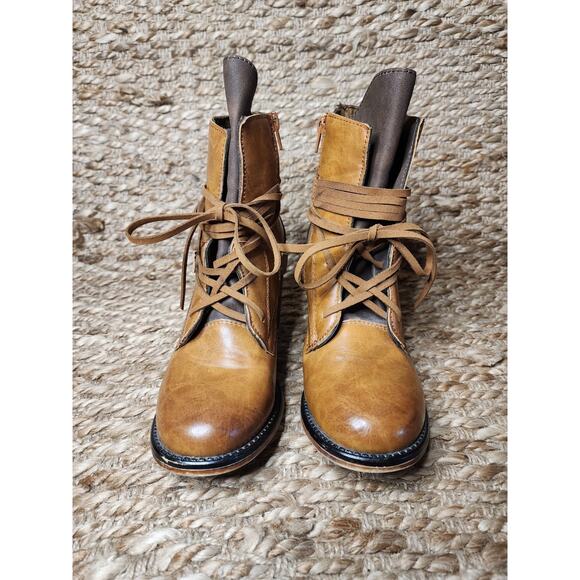 Jelly Pop Brown Fashion Ankle Boots Bootiie Straps Size 8.5 M Steampunk Look - Picture 3 of 11